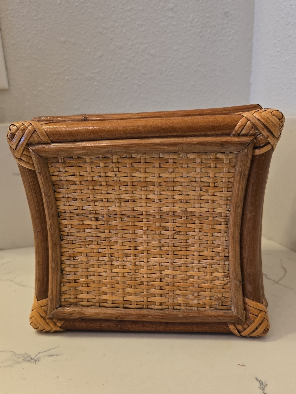 Vintage Rattan Square Tissue Box Cover